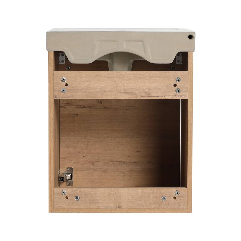 Bathroom Vanity With Sink In 16/18 Inch, Floating Bathroom Vanity With Soft Close Door