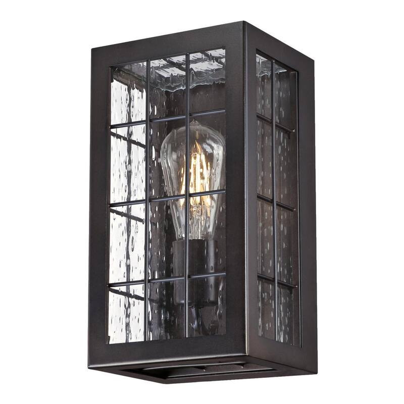 Westinghouse Lighting Wrightsville One-Light Outdoor Wall Fixture, Oil Rubbed Bronze Finish with Clear Raindrop Glass