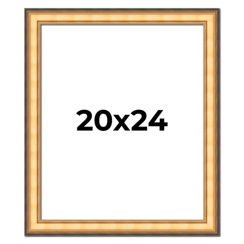 20x24 Frame Gold Plein Aire Solid Wood Picture Frame Width 2 Inches |