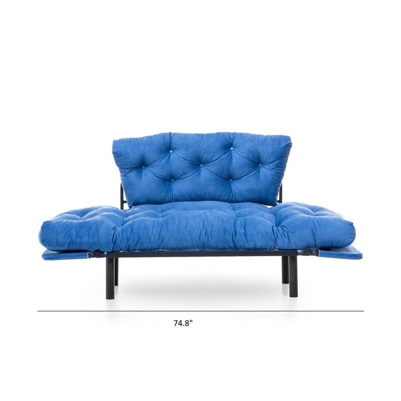 Gazapizm Metal Frame, Tufted Removable Cushions Loveseat