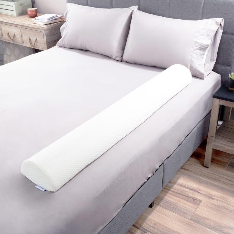 Toddler Bed Bumper - Mattress Barrier Cushion for Twin, Full, Queen, and King Beds - Washable Cover by Bluestone (White) - White - Firm - Specialty