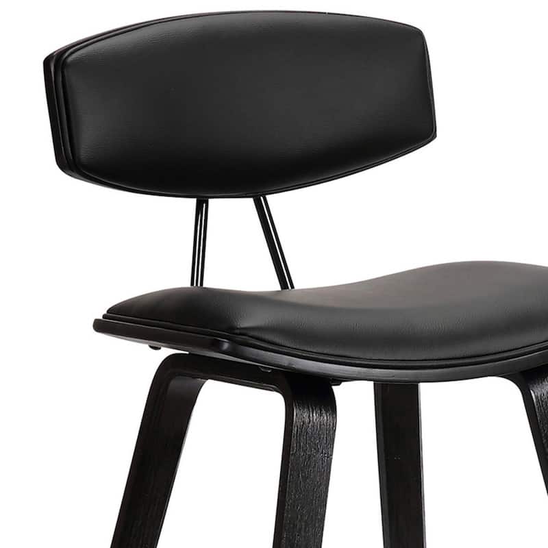 Iron Low Back Fabric Counter Bar Stool with Footrest and Wood Finish - 19” x 16” x 36” (D x W x H)