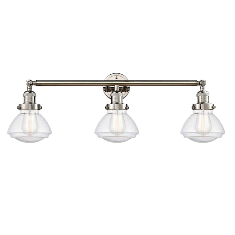 Innovations Lighting Olean 3 Light 31" Wide Bathroom Vanity Light - Polished Nickel / Seedy