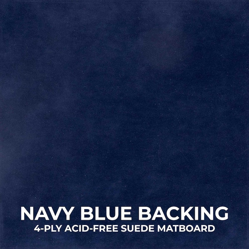 18x24 Shadow Box Frame Textured Black Wood Includes a Navy Blue Real Suede Texture Acid-Free Backing Board