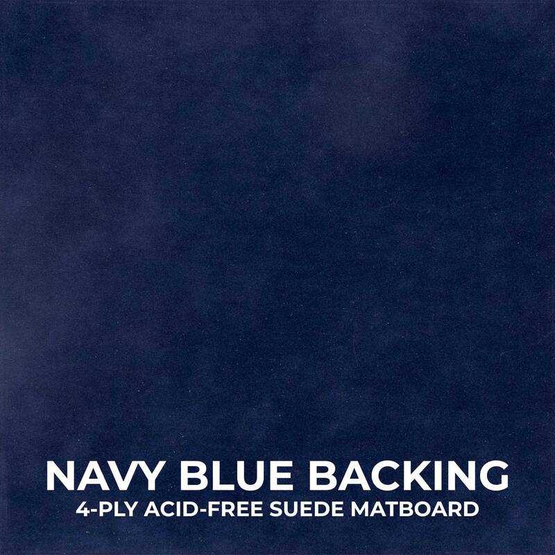 5x7 Shadow Box Frame Textured Black Wood Includes a Navy Blue Real Suede Texture Acid-Free Backing Board