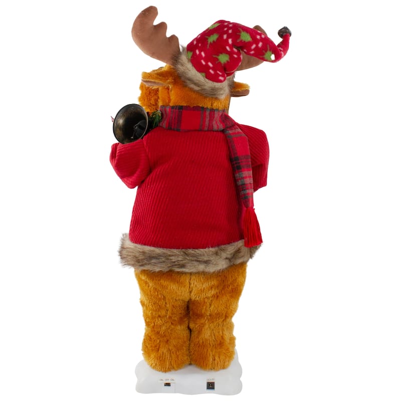 24" Lighted and Animated Musical Moose Christmas Figure