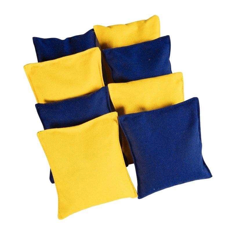 Sports Festival ® Cornhole Bean Bag Toss Game Replacement - 8 Bags - navy blue & yellow