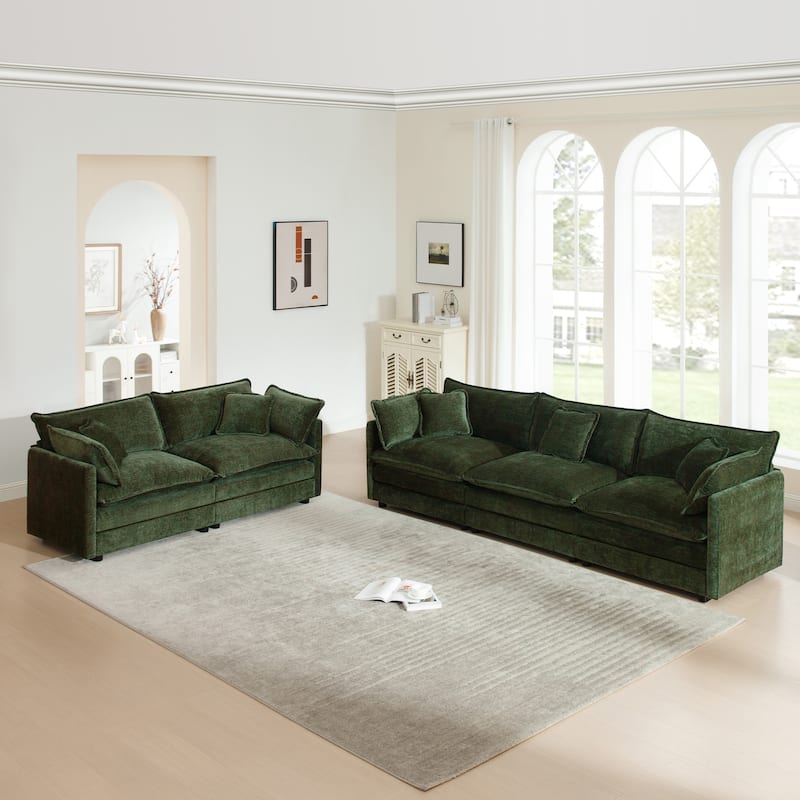 Cloud Chenille Upholstered Modular Sectional Sofa with DIY Combination Design