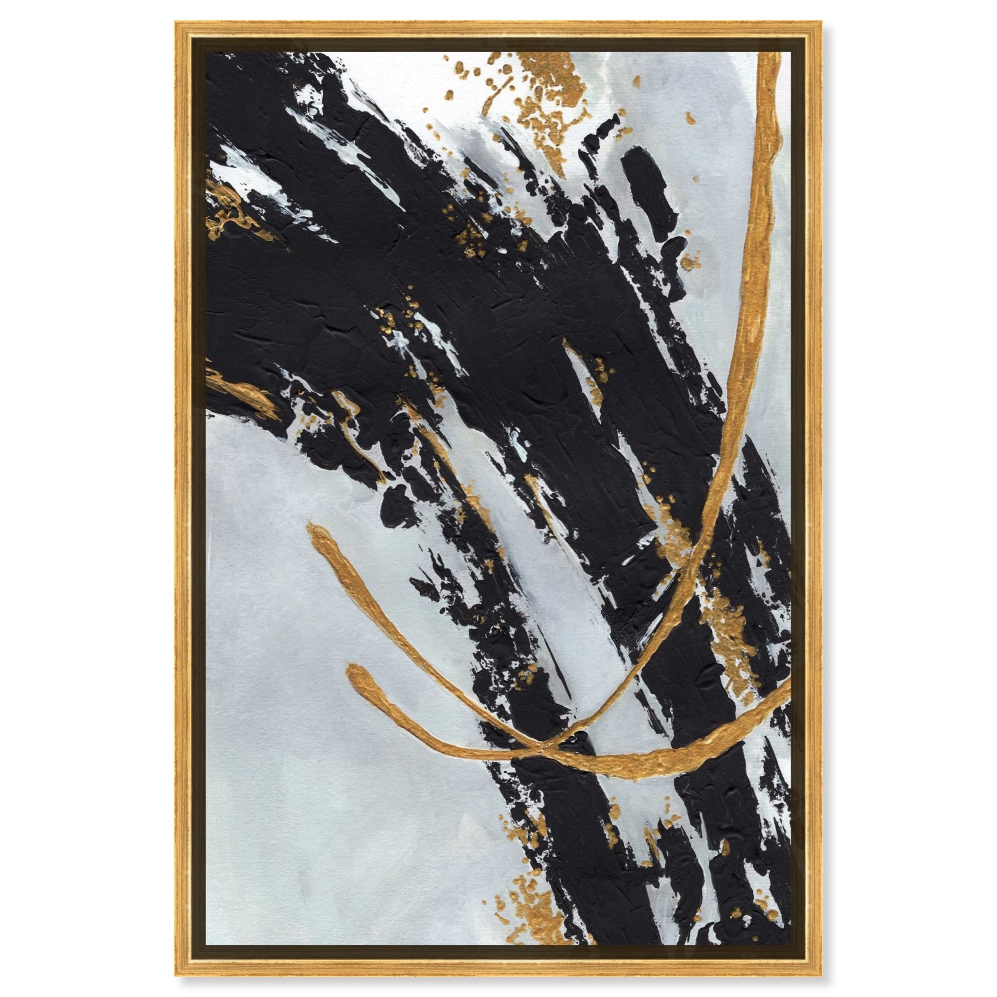 Think Gold II Canvas Black Paint Abstract by Art Remedy