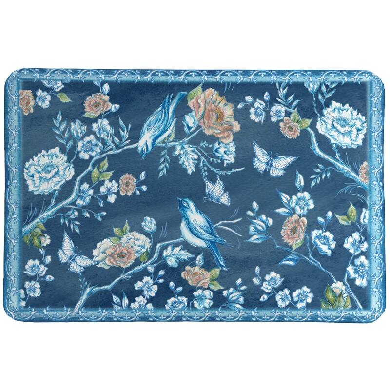 Chinoiserie Blushing Birds Memory Foam Rug