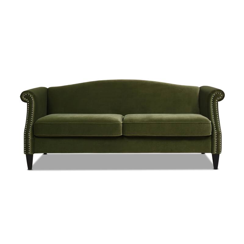 Elaine Camel Back Sofa Nailhead Accents
