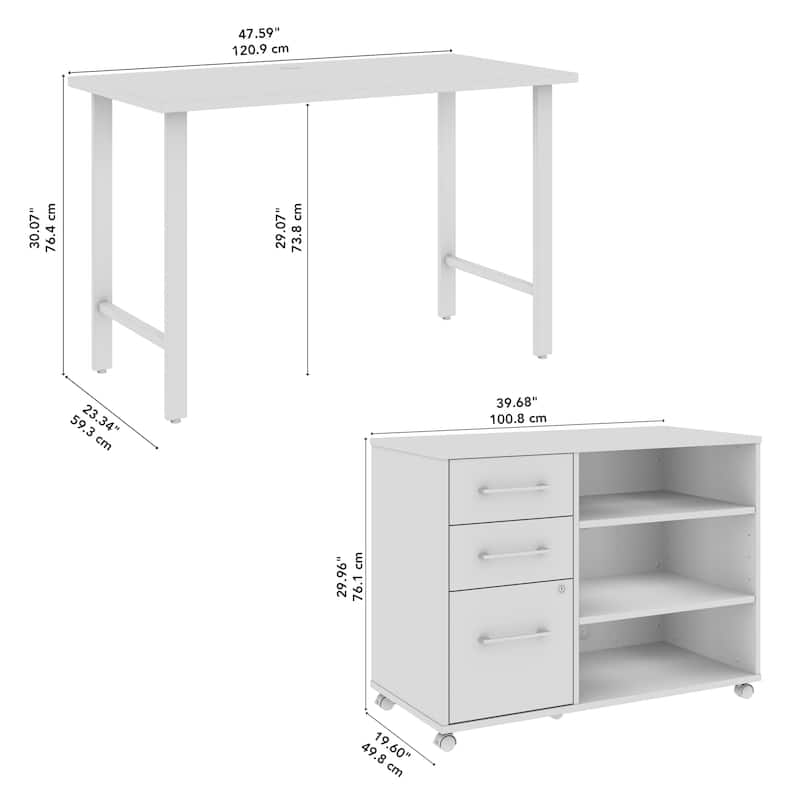 Bush Business Furniture Hustle 48W x 24D Computer Desk with Storage