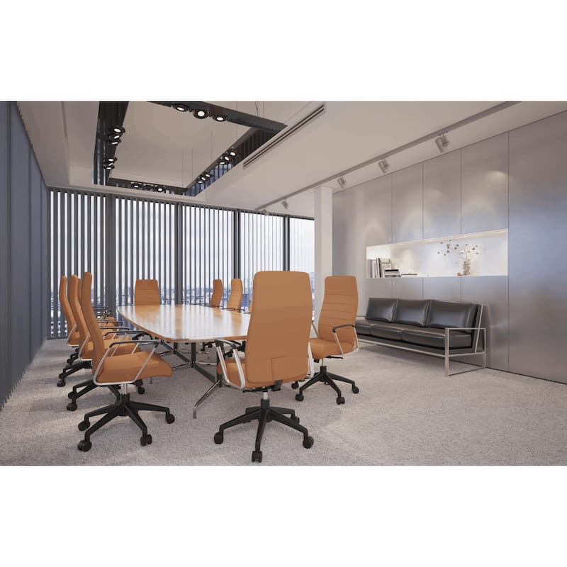 Hilton Modern High Back Ergonomic Leather Office Chair with Adjustable Height, Swivel, and Tilt for Conference or Executive Desk
