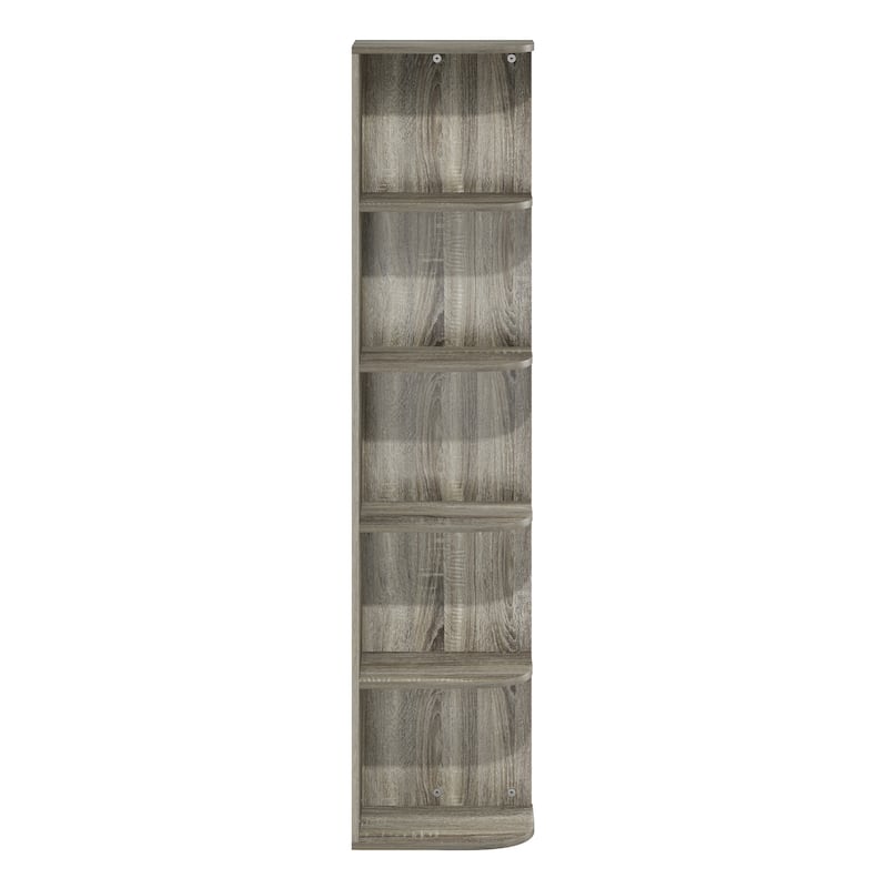 Furinno Pasir 5-Tier Corner Open Shelf Bookcase - French Oak
