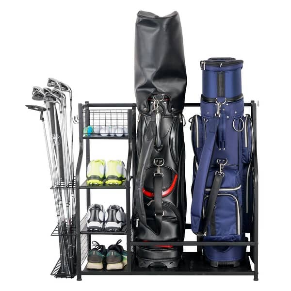 slide 2 of 11, Sports Equipment Garage Organizer Sport Balls Storage Rack Organizer Black 2