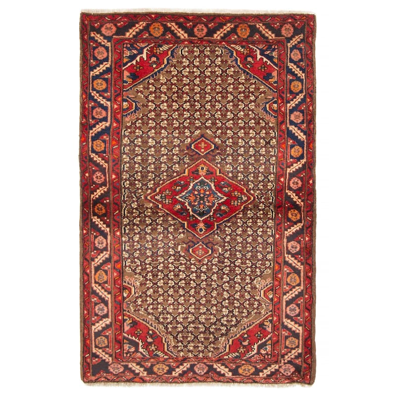 ECARPETGALLERY Hand-knotted Andelz Brown Wool Rug - 3'6 x 5'1 - Light Brown - 3'6 x 5'1