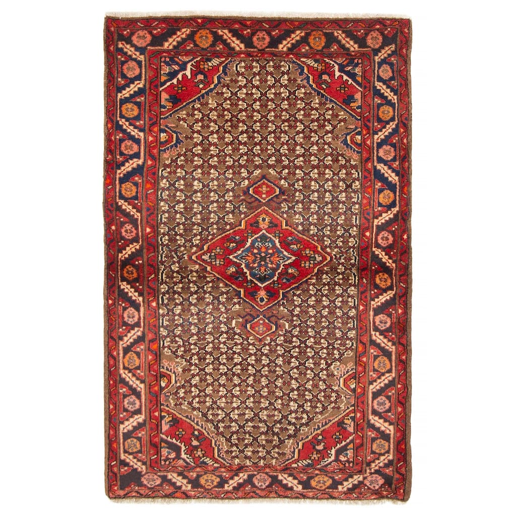ECARPETGALLERY Hand-knotted Andelz Brown Wool Rug - 3'6 x 5'1