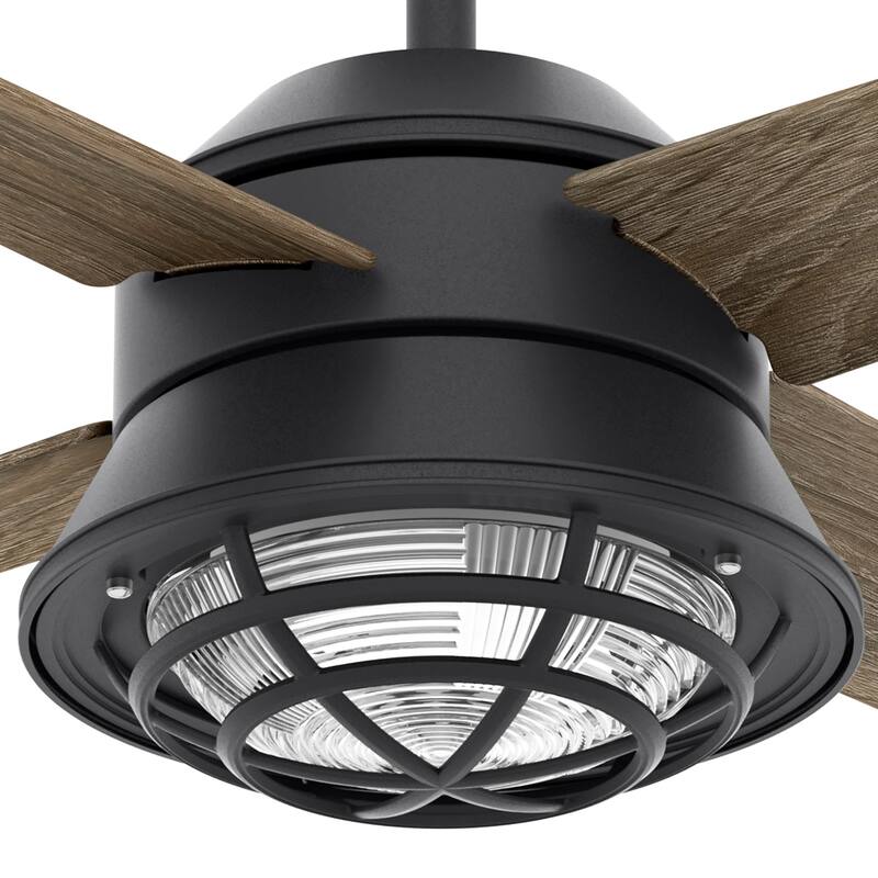 Casablanca 54" Seafarer Outdoor Ceiling Fan with LED Light Kit and Wall Control - Nautical - Coastal - DAMP RATED! - Natural Iron