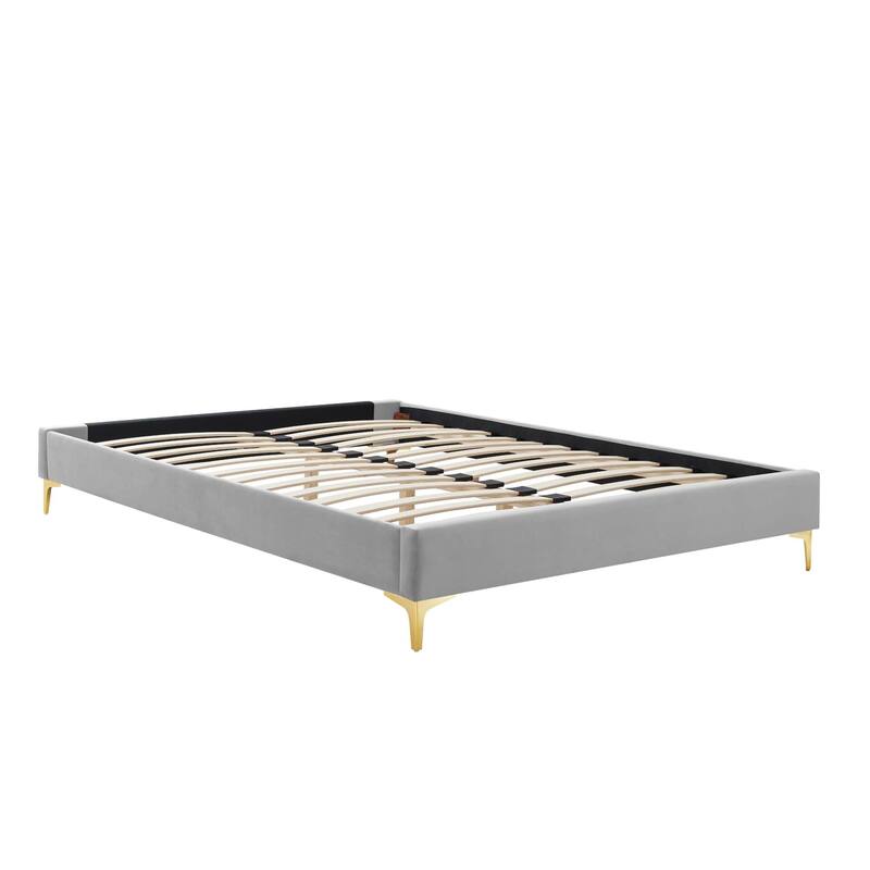 Amber Performance Velvet Queen Platform Bed