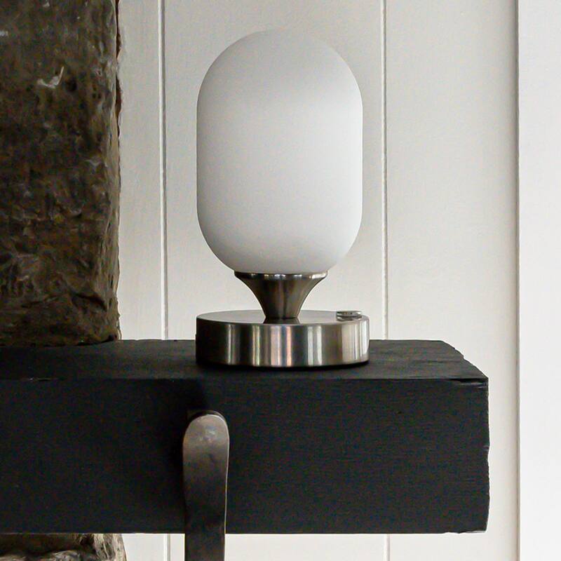 Owen 8" Bohemian Farmhouse Iron Wireless Rechargeable Integrated LED Table Lamp, Oil Rubbed Bronze/White by JONATHAN Y