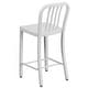 preview thumbnail 62 of 98, 24'' High Metal Indoor-Outdoor Counter Height Stool with Vertical Slat Back