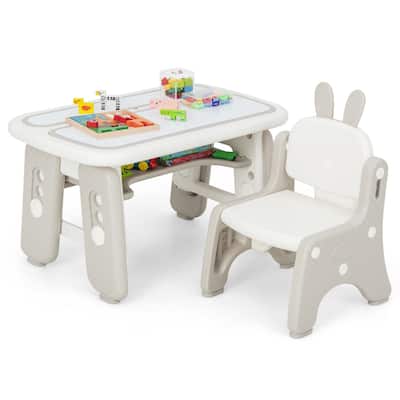 Kids Drawing Table & Chair Set Toddlers Art Activity Table & Chair