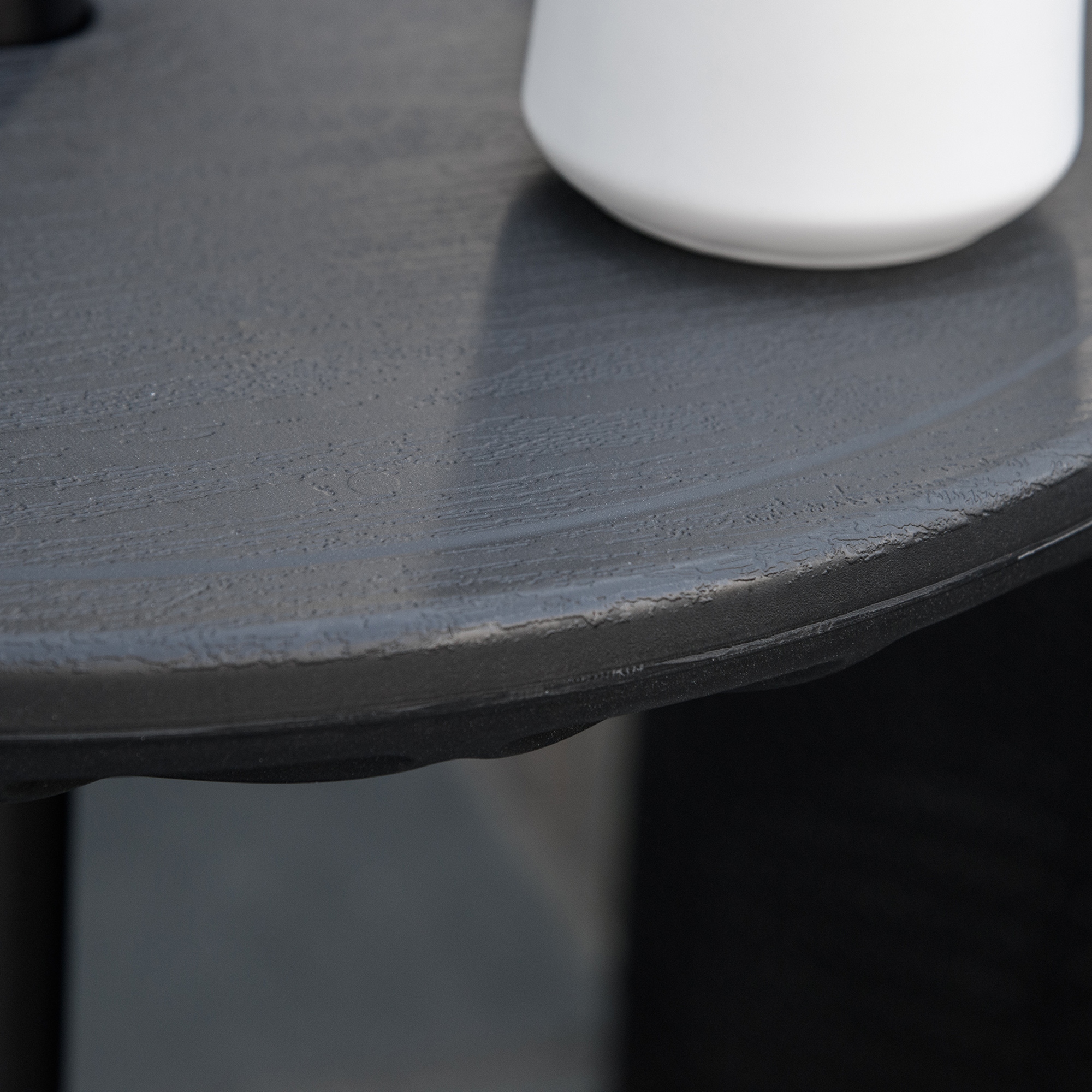 Outsunny 20" Umbrella Table Tray Portable Round Table Top for Beach, Patio, Garden, Swimming Pool, Deck, Black