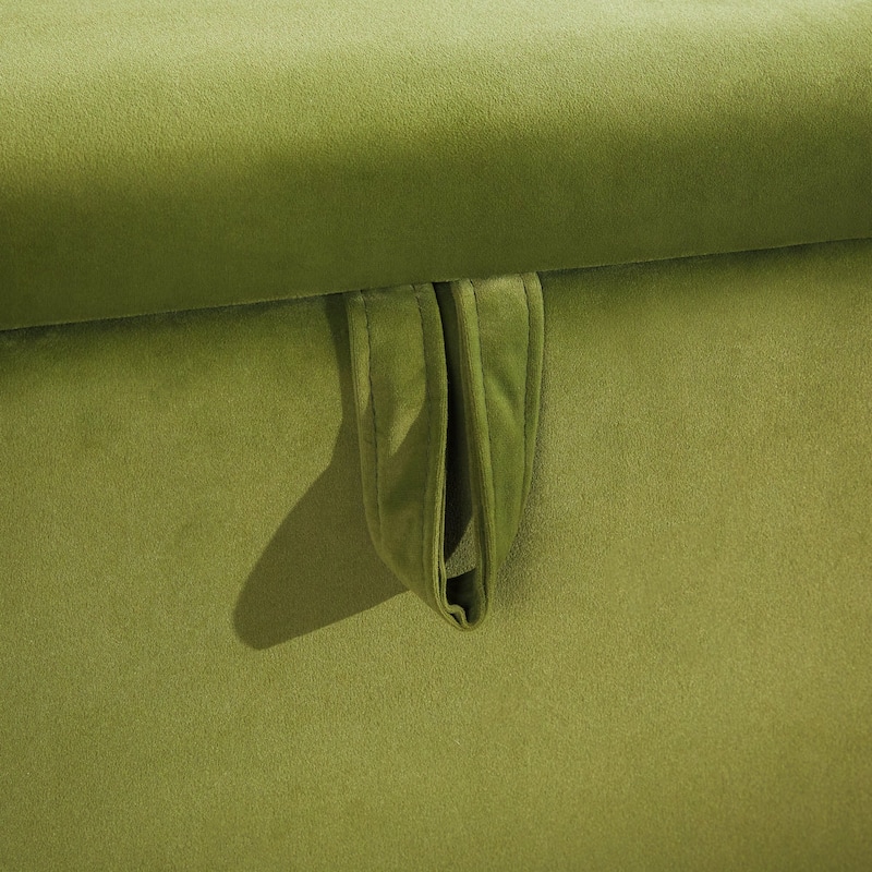 Walker Edison Modern Upholstered Curved Bench with Hidden Storage