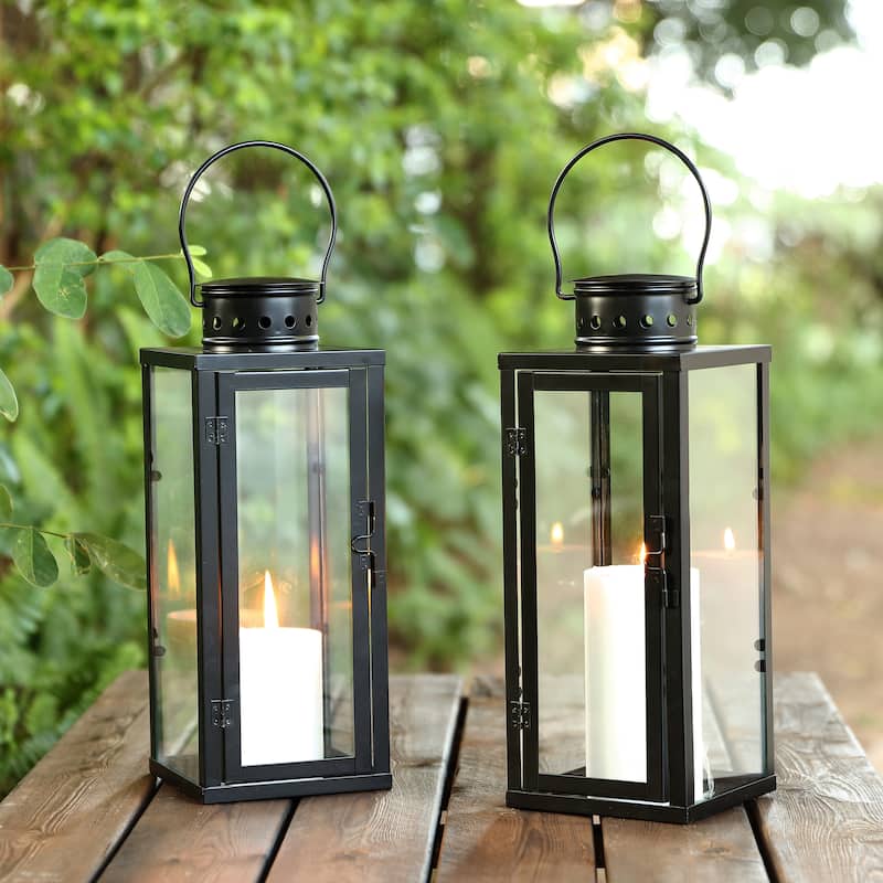 SAFAVIEH Lighting Valya Outdoor Lantern - 5" W x 5" D x 18" H - 5Wx5Dx18H