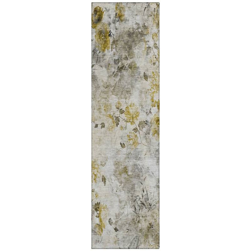 Machine Washable Indoor/ Outdoor Chantille Vanishing Floral Rug
