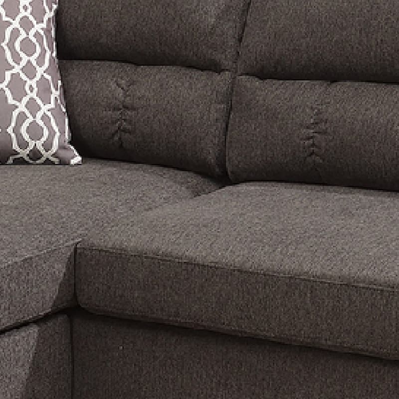 2 Piece Contemporary Sectional Set with Tufted Back, Tan