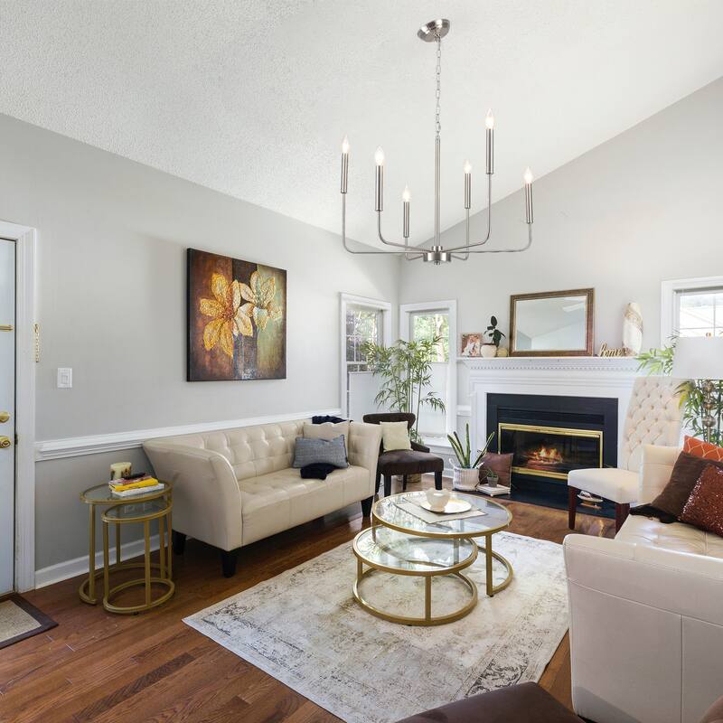 6-Light Candlestick Hanging Linear Chandelier Lighting Ceiling Light for Kitchen Island