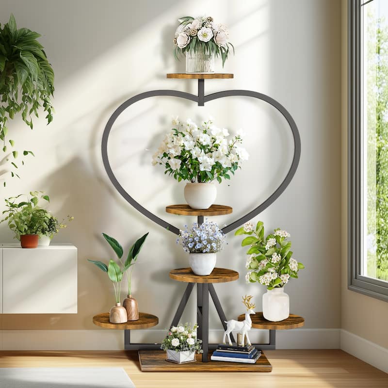 Metal Wood Plant Stand Shelf Flower Pot Display Rack