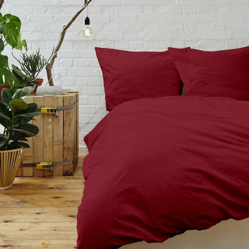 Bamboo Feel 1800 Count 3-piece Soft Duvet Cover Set - Full - Queen - Burgundy