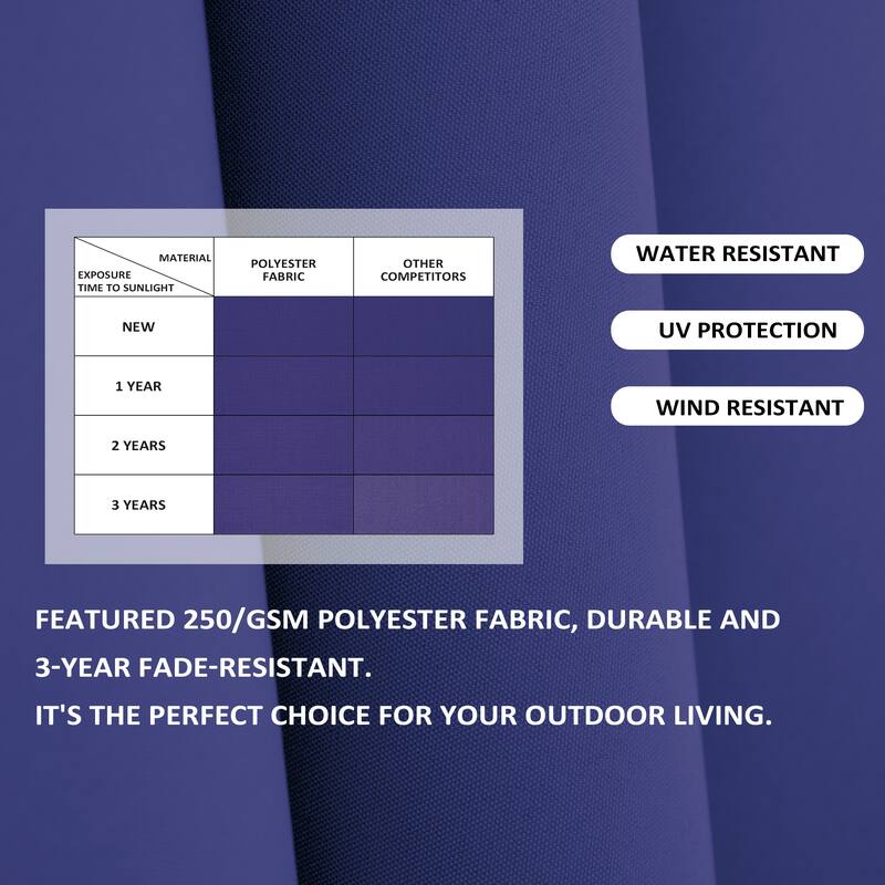 11 FT Square Outdoor Patio Cantilever Umbrella with Solar Lights 4-Piece Premium Base Double Canopy 360 Rotation Tilt