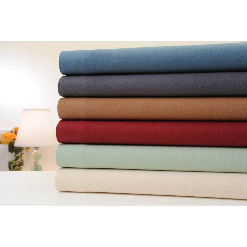 Bibb Home Solid Flannel 4 Piece Sheet Set