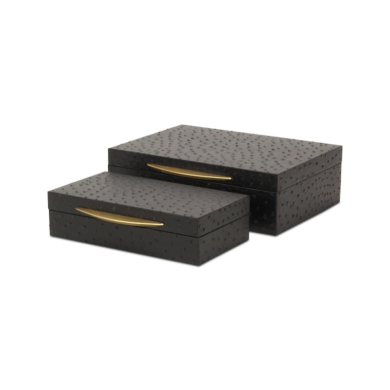 Canorus Faux Ostritch Pattern Rectangular Box Set