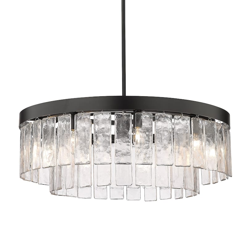 Ciara 27" Wide 9-Light Chandelier with Hammered Water Glass