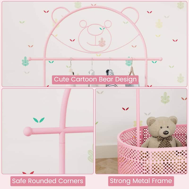 Costway Kid Clothes Rack with 3 Adjustable Heights Home Freestanding - See Details