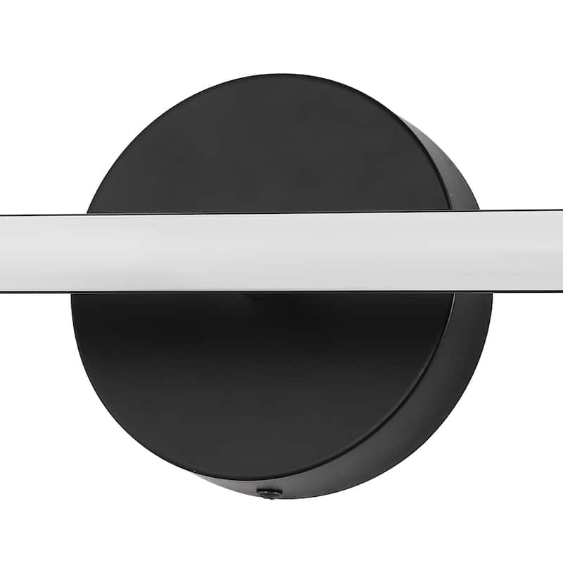 Brooks 20.25" 1-Light Modern Industrial 360-Degree Rotatable Aluminum Integrated LED Vanity Light, Black by JONATHAN Y