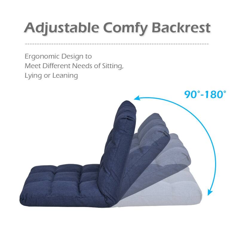 Gymax Adjustable Folding Gaming Chair Cushioned Floor Chair Adjustable