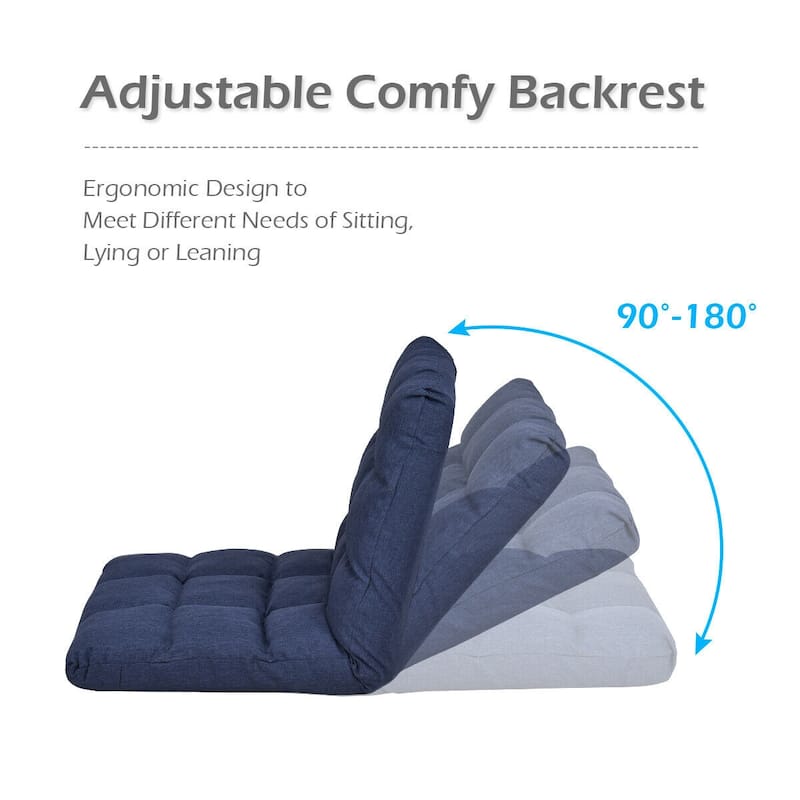 Gymax Adjustable Folding Gaming Chair Cushioned Floor Chair Adjustable