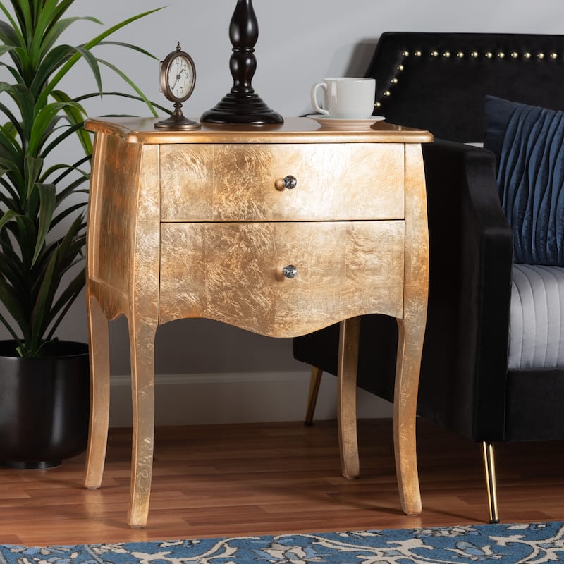Baxton Studio Patrice Classic and Traditional Wood 2-Drawer End Table