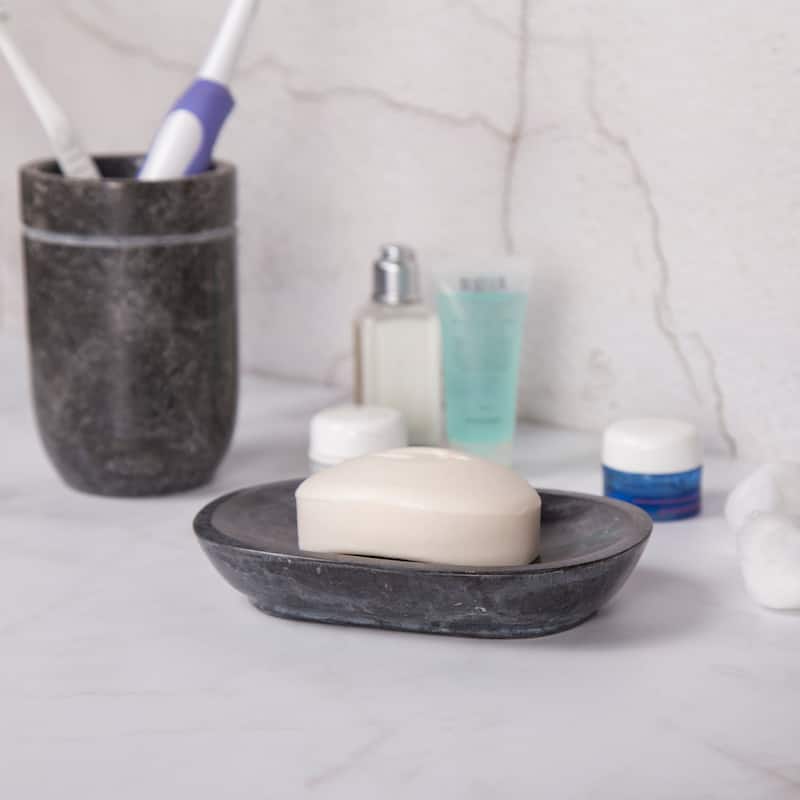 Creative Home Charcoal Marble Soap Dish, Soap Tray, Soap Holder - Gray - N/A