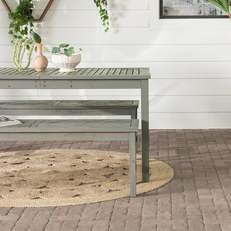 Walker Edison Elephant Point 3-Piece Acacia Outdoor Dining Set