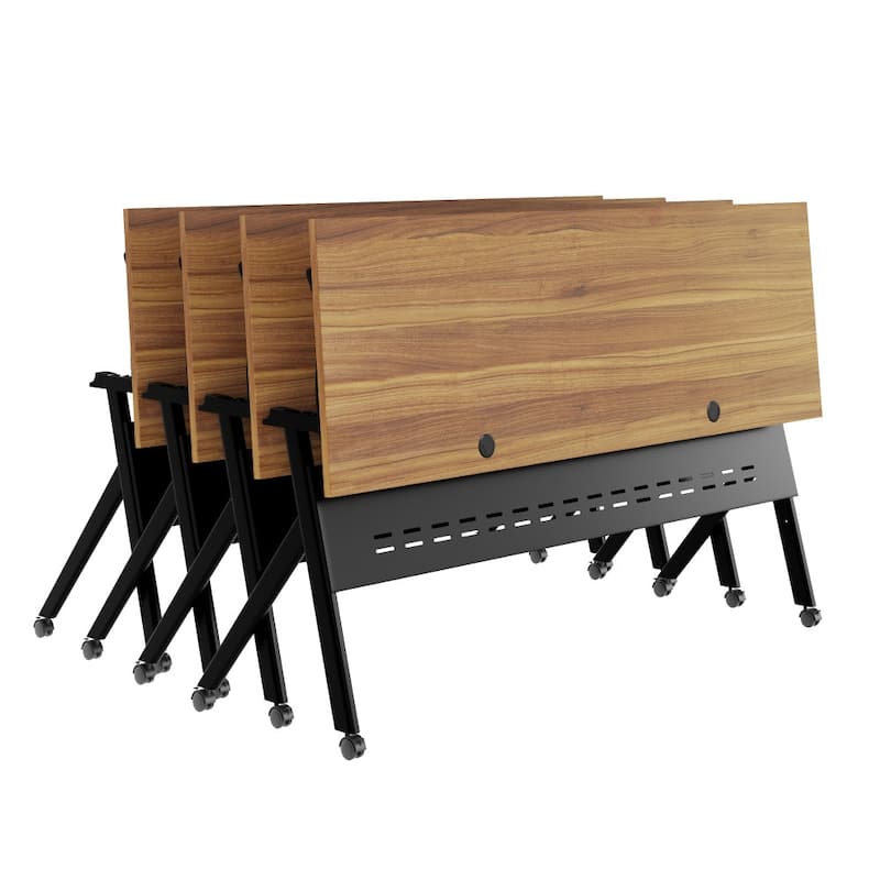 Commercial Nesting Flip Training Table with Steel Frame and Y-Legs - 23.5"W x 72"D x 30"H