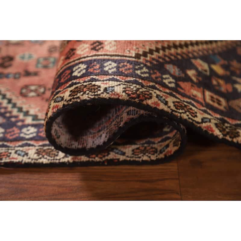 Geometric Abadeh Persian Vintage Runner Rug Handmade Wool Carpet - 2'2"x 4'8"