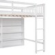 preview thumbnail 9 of 16, Full Size Loft Bed with 8-Open Storage Shelves, Wooden Kids Loft Bed Frame with Built-in Ladder, White