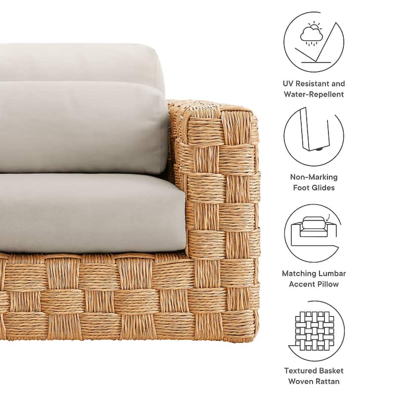 Thames Outdoor Patio Wicker Outdoor Patio Rattan Armchair