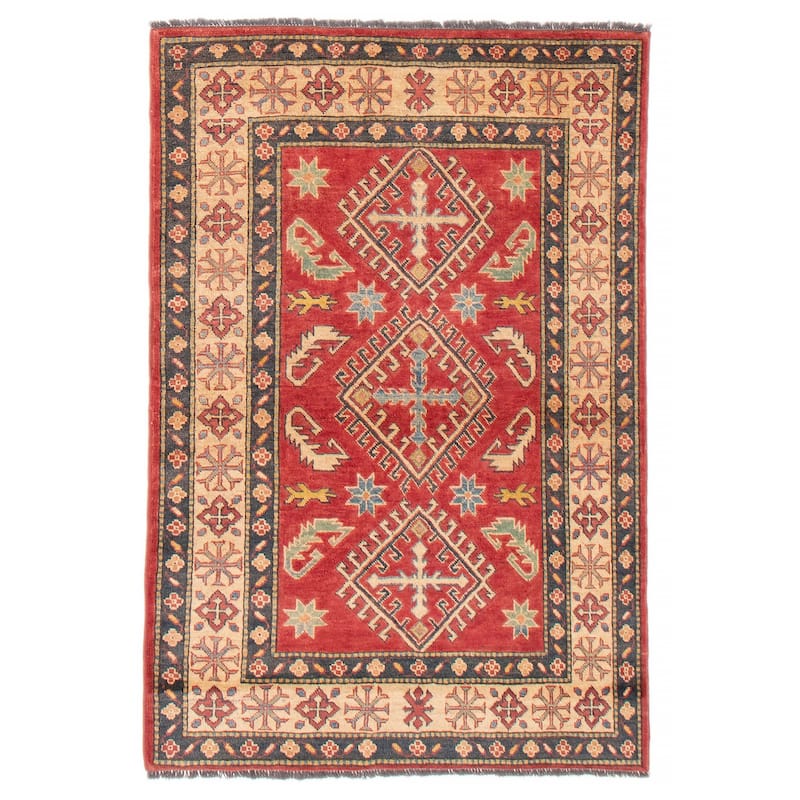 ECARPETGALLERY Hand-knotted Ghazni Red Wool Rug - 4'0 x 5'9 - Red - 4'0 x 5'9
